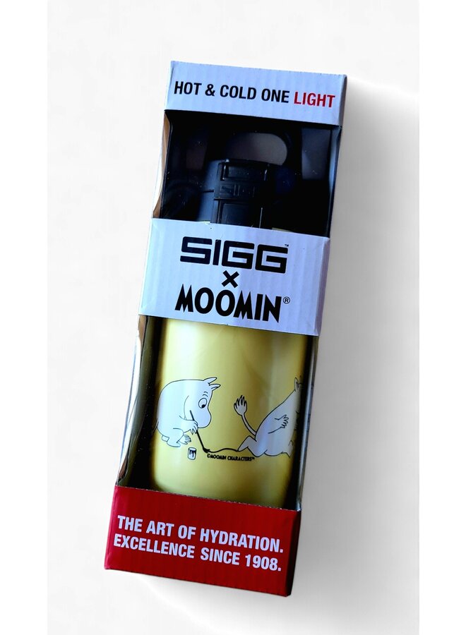 SIGG Trinkflasche Moomintroll gelb weiß 0,33l schwarz  süß