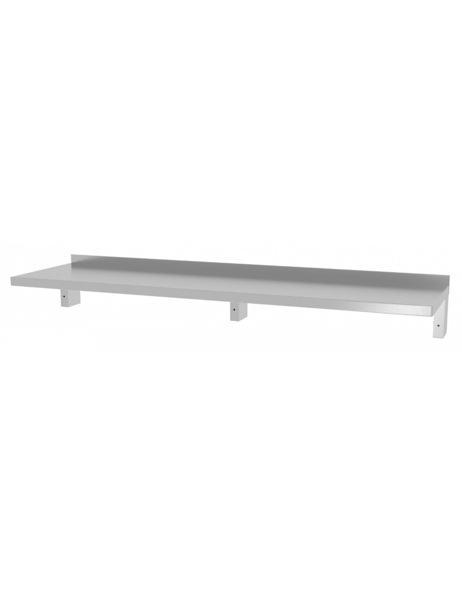 Wandplank verstevigd vast model | met 3 beugels | 1600-2000mm breed | 300 of 400mm diep