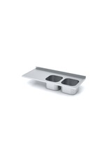 RVS Werkblad met dubbele spoelbak Heavy Duty | 1200-4000mm breed | 600-1000mm diep