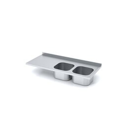 RVS Werkblad met dubbele spoelbak Heavy Duty | 1200-4000mm breed | 600-1000mm diep
