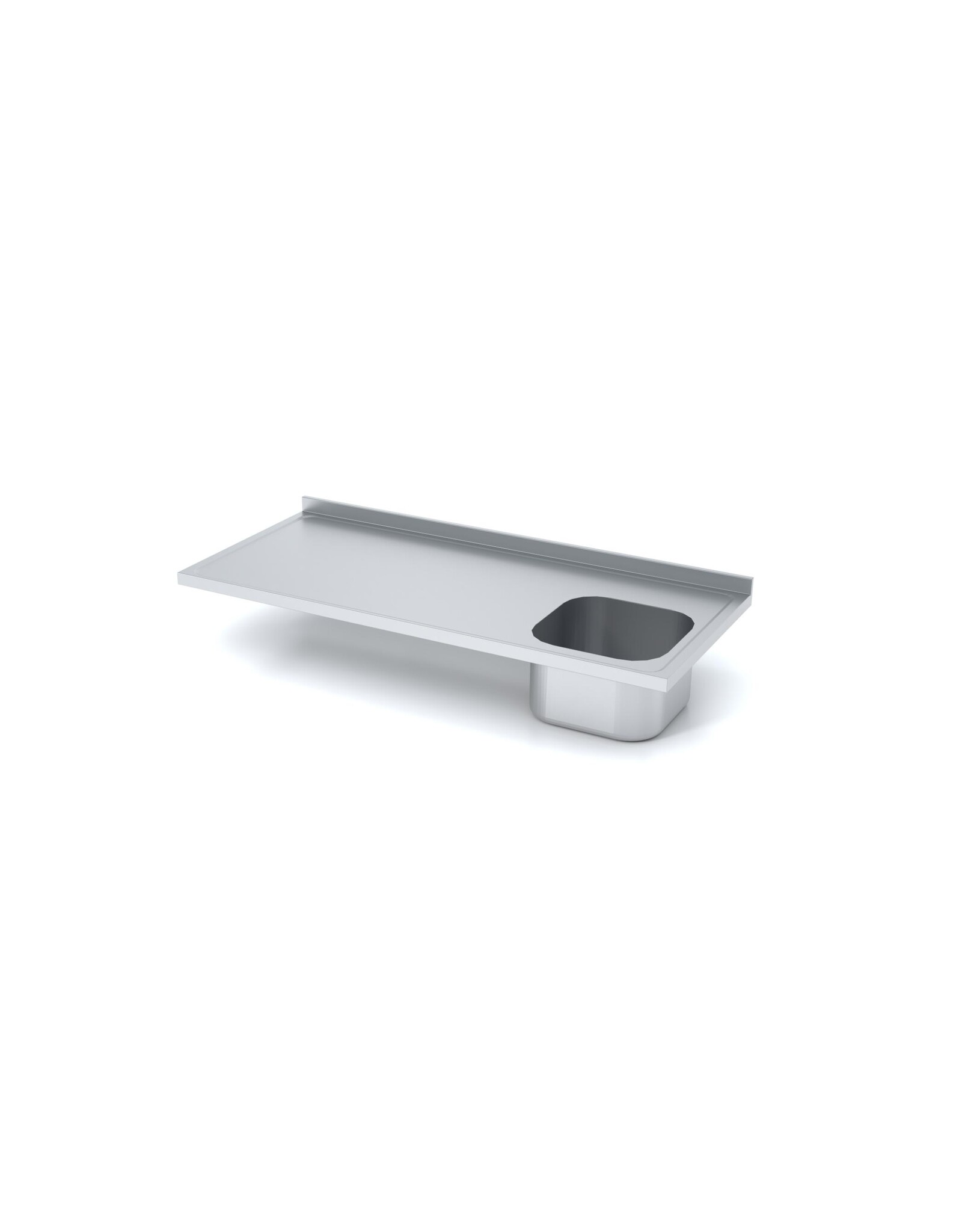 RVS Werkblad met spoelbak Heavy Duty | 600-4000mm breed | 600-1000mm diep