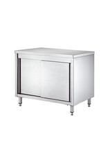 RVS Werkbank met schuifdeuren | 100x70x(H)85cm