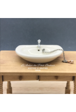 Evier salle de bain arrondi miniature 1:12