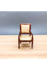 Chaise de bureau avec accoudoirs en merisier miniature 1:12