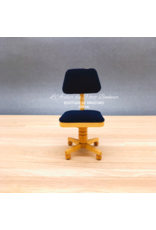 Chaise de bureau vernie à roulettes miniature 1:12