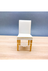 Chaise moderne en cuir blanche miniature 1:12