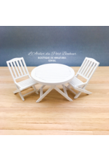 Table de jardin blanche miniature 1:12