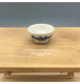 CI International Porcelain Grand bol bleu & blanc miniature 1:12