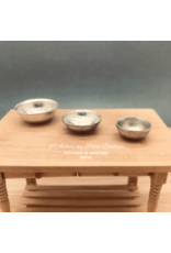 Ensemble de 3 bols en métal miniatureS 1:12