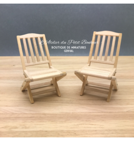 Chaises de jardin non vernies (2) miniatures 1:12