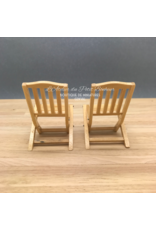 Chaises de jardin chêne clair (2) miniatures 1:12