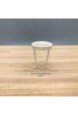 Table d’appoint métal blanc miniature 1:12