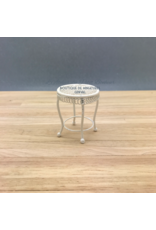 Table d’appoint métal blanc miniature 1:12