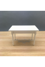 Table de cuisine rectangulaire blanche miniature 1:12