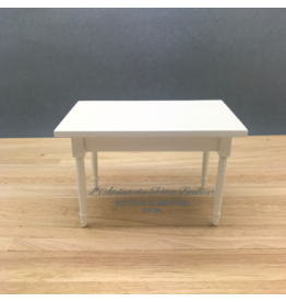 Table de cuisine rectangulaire blanche miniature 1:12