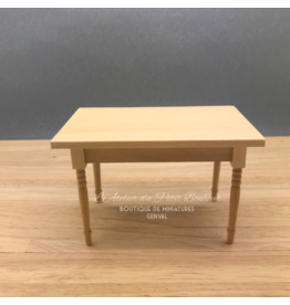 Table de cuisine rectangulaire non vernie miniature 1:12