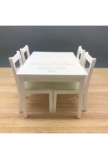 Table blanche moderne & 4 chaises miniatures 1:12