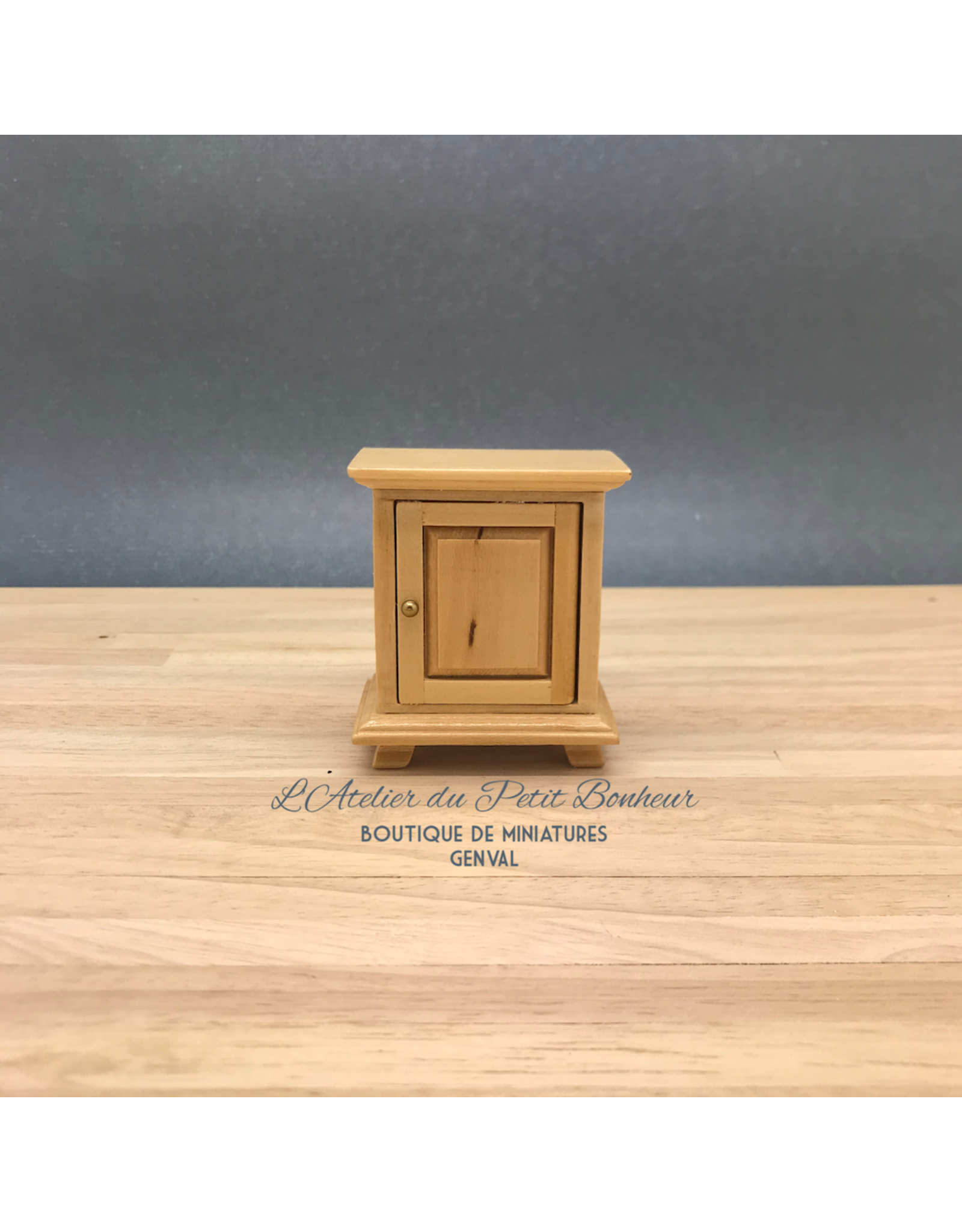 Table de nuit vernie (porte) miniature 1:12