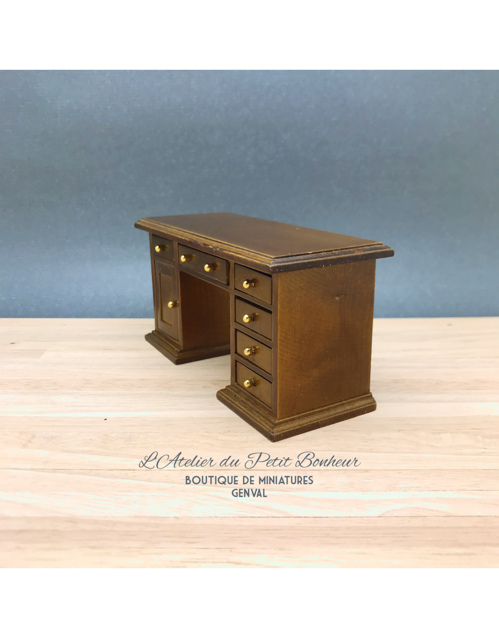 Bureau (Noyer) miniature 1:12