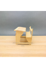 Banc d'école non verni, miniature 1:12