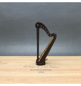 Harpe noire avec coffret miniature 1:12