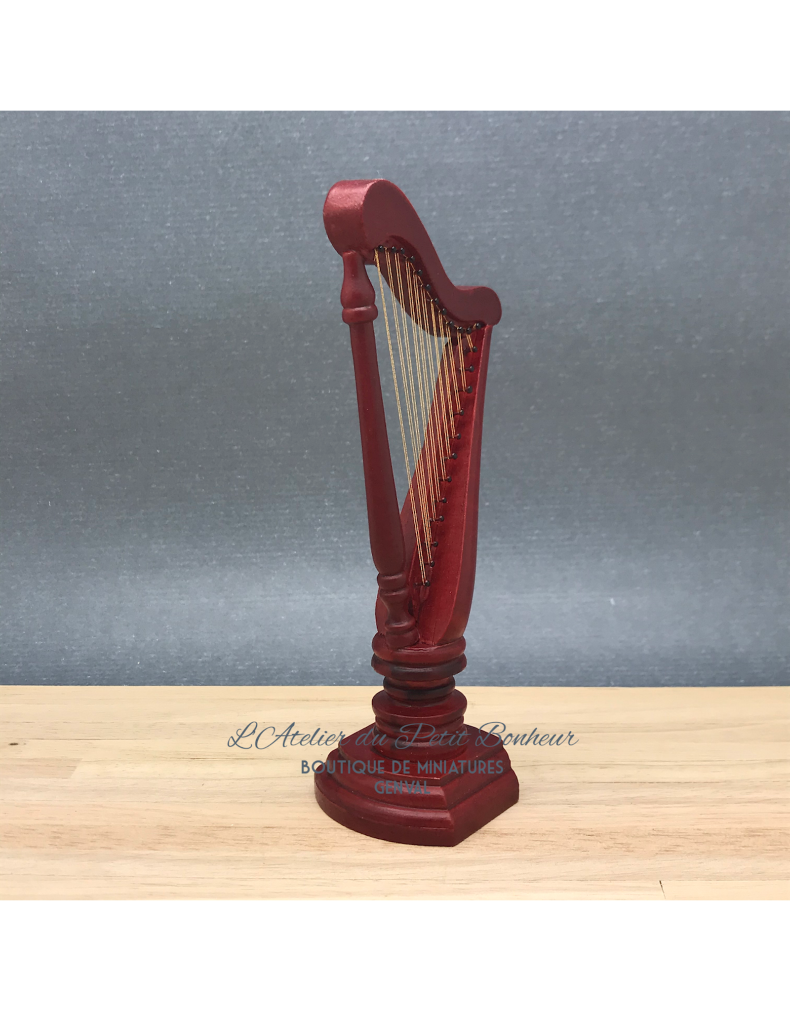 Harpe acajou, miniature 1:12