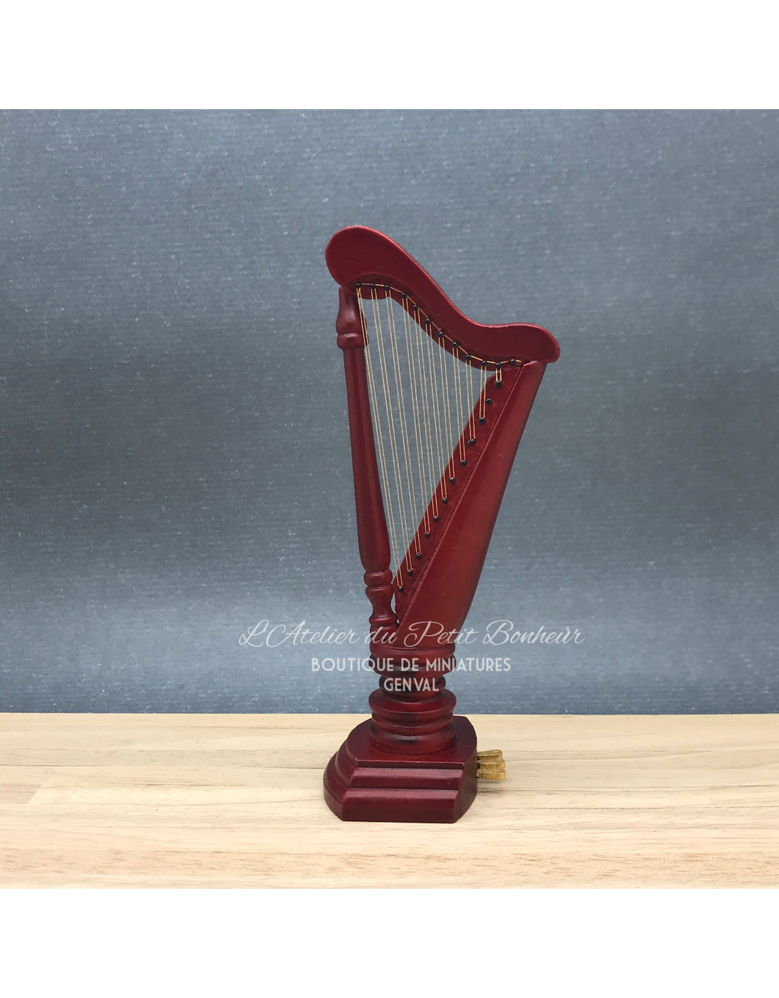 Harpe acajou, miniature 1:12