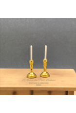 Bougeoirs dorés (2) miniatures 1:12