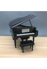 Piano à queue noir miniature 1:12