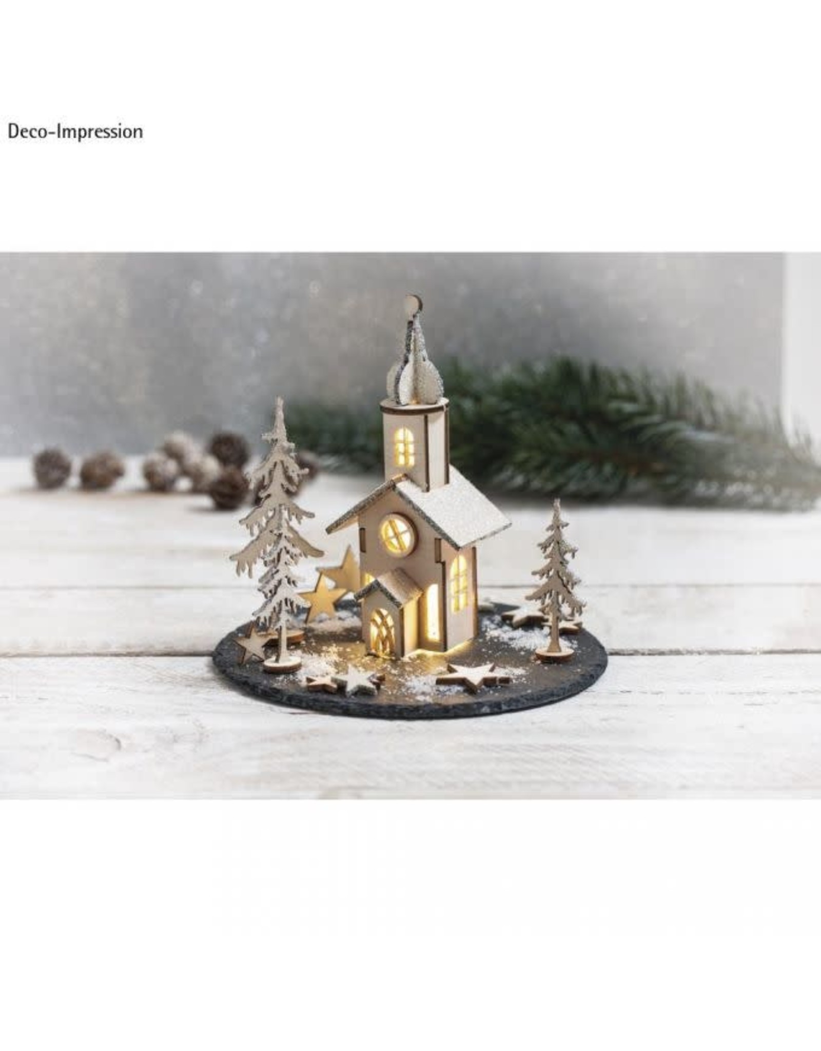 Rayher Kit en bois Eglise de Noël