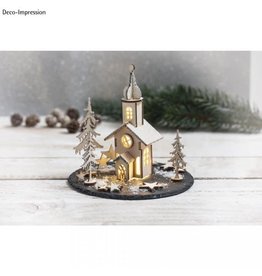 Rayher Kit en bois Eglise de Noël