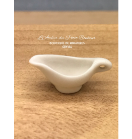 CI International Porcelain Saucière blanche miniature 1:12