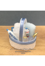 Nécessaire de bébé bleu pour le bain miniature 1:12