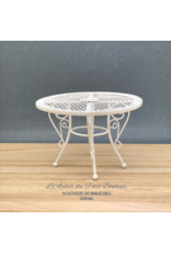 Table de jardin blanche miniature 1:12