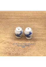 CI International Porcelain Sel et poivre blanc & bleu miniatures 1:12