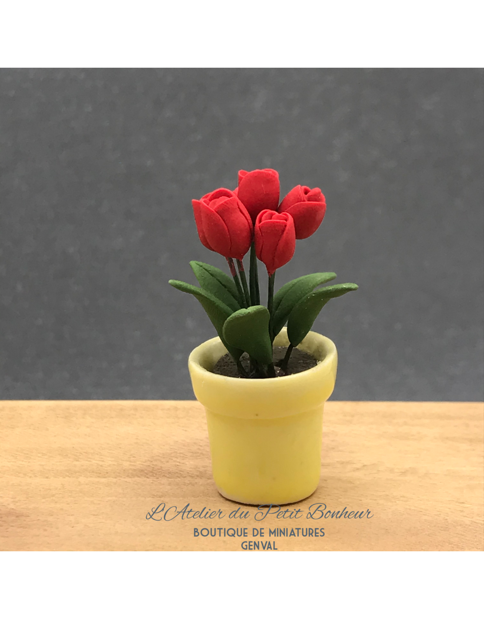 Tulipes rouges miniatures 1:12