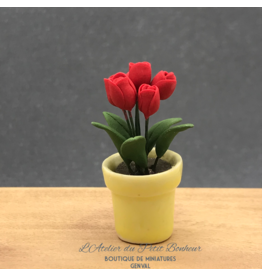 Tulipes rouges miniatures 1:12