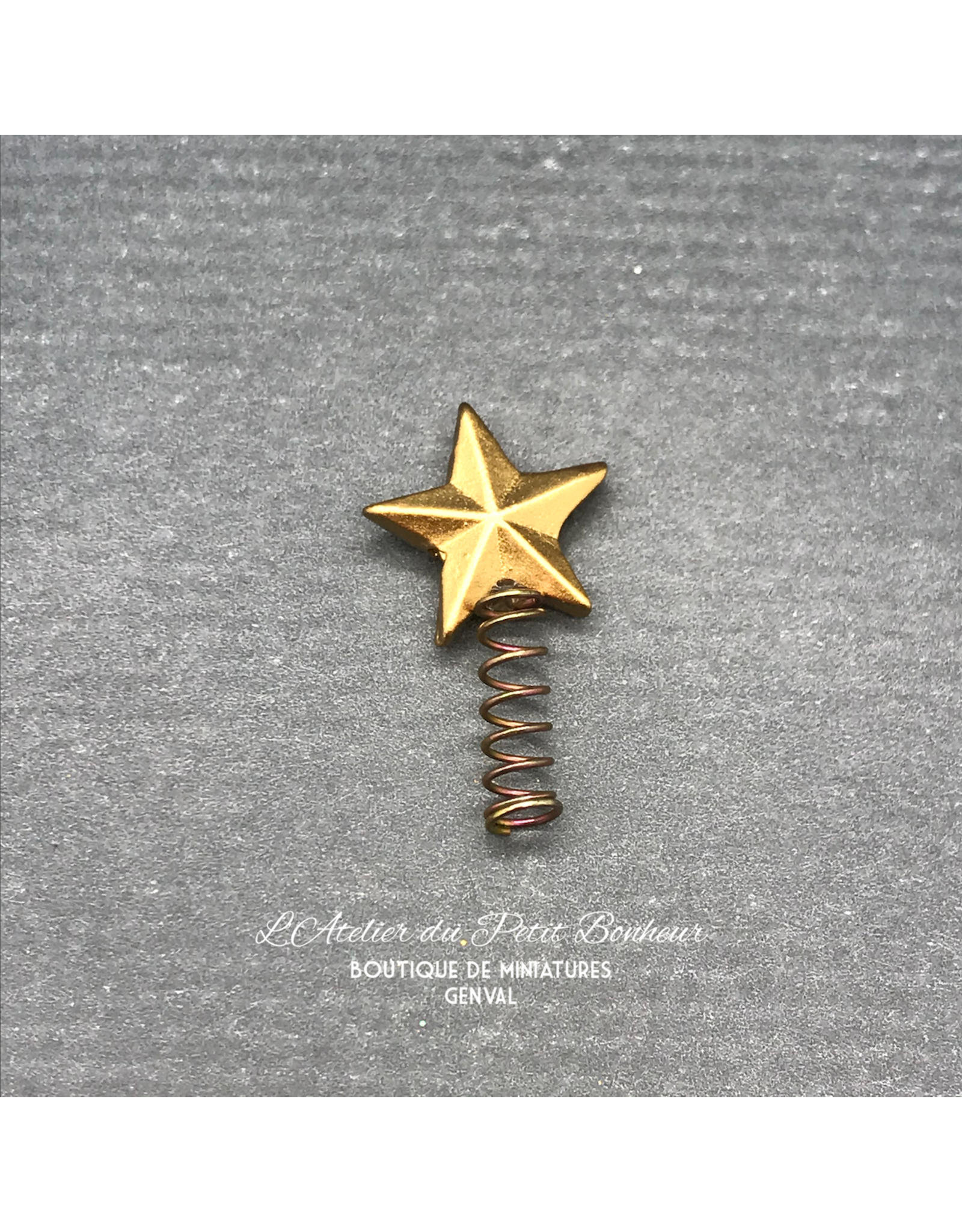 Pointe de sapin étoile dorée, miniature 1:12