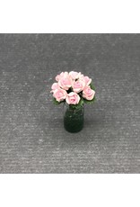 Bouquet de roses dans vase miniature 1:12