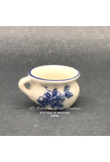 CI International Porcelain Pot de chambre blanc & bleu miniature 1:12