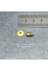 Bouton de porte rond avec plaque en laiton miniature 1:12