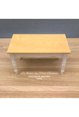 Table de cuisine blanche plateau en pin miniature 1:12