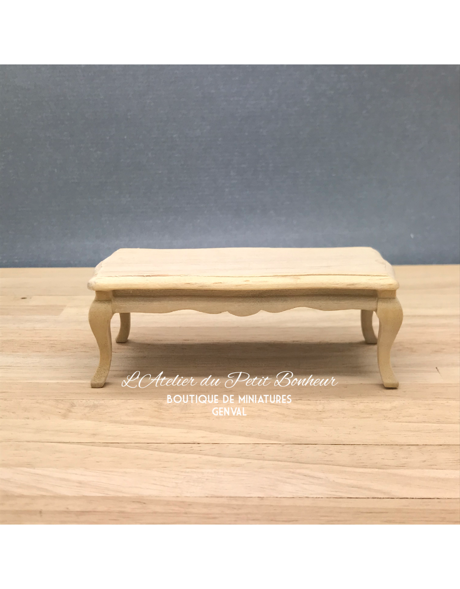 Table basse rectangulaire miniature 1:12