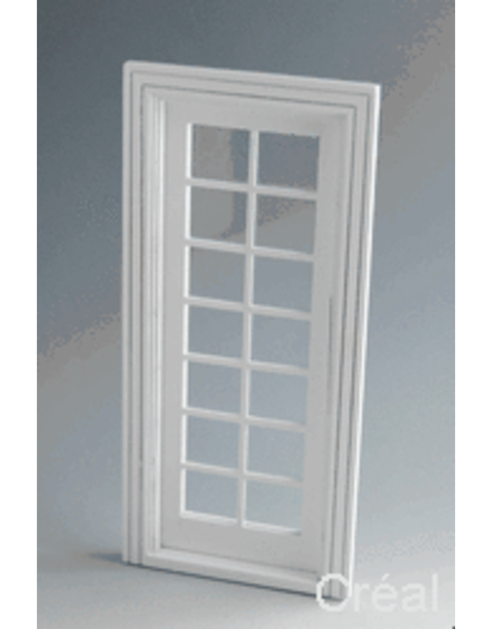 Porte vitrée blanche petits carreaux miniature 1:12
