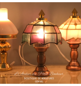 Lampe Tiffany de table colorée miniature 1:12