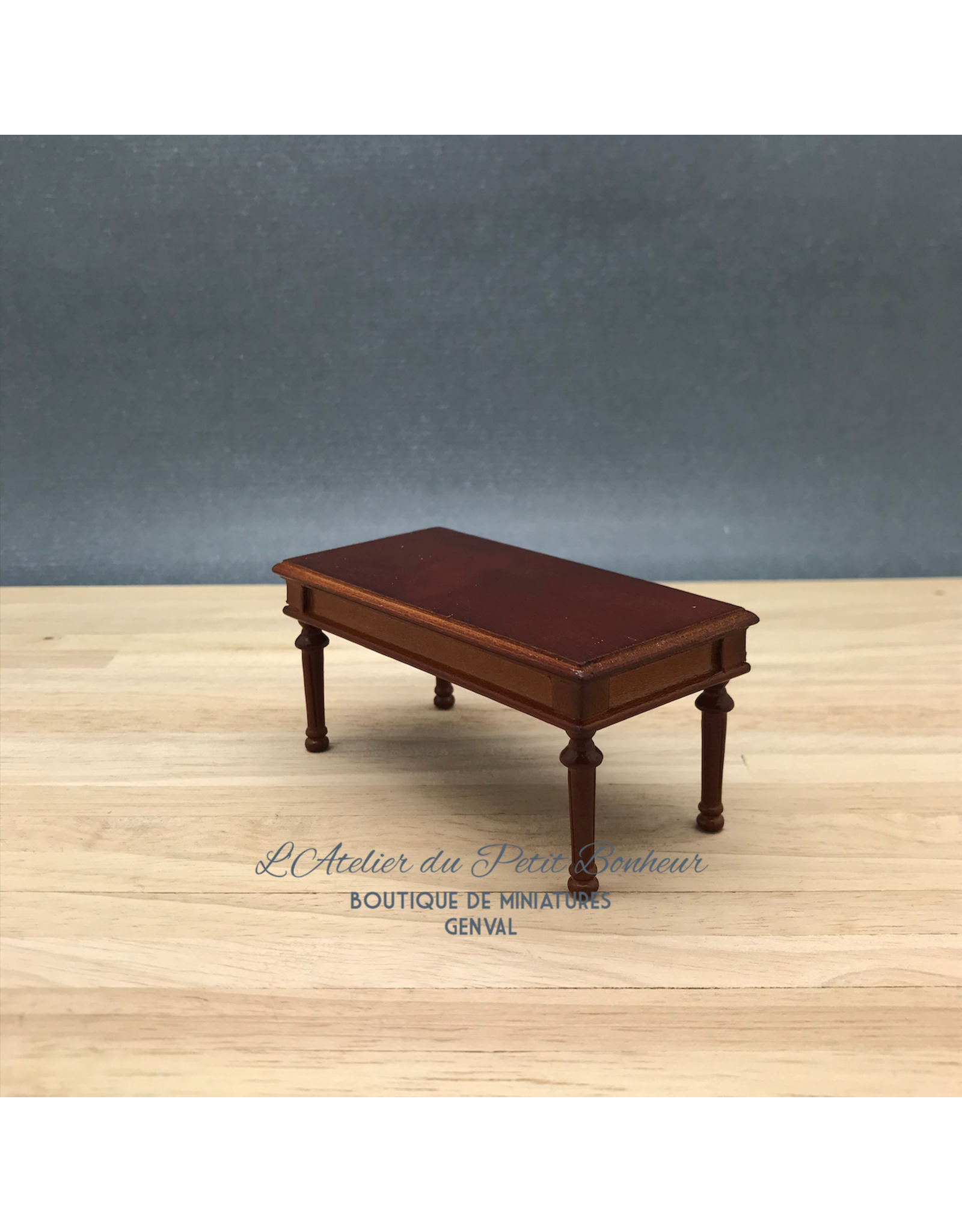 Table basse Louis XVI merisier miniature 1:12