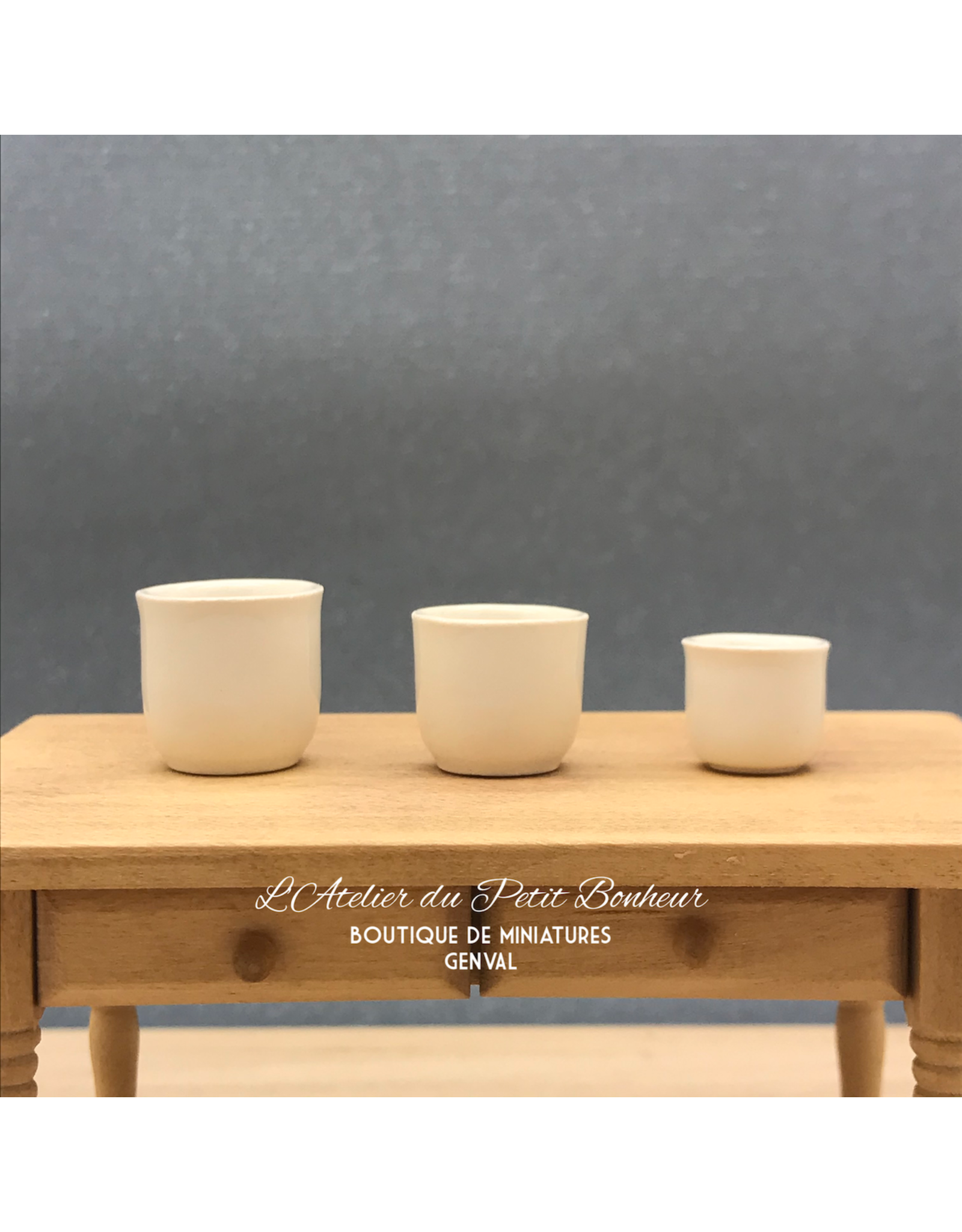 CP Prestige Ceramics (UK) Cache-pot blanc (Petit) miniature 1:12