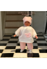 Caco Dolls Grand bébé rose miniature 1:12