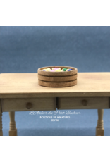 Boîte ronde avec bobines de fil miniature 1:12