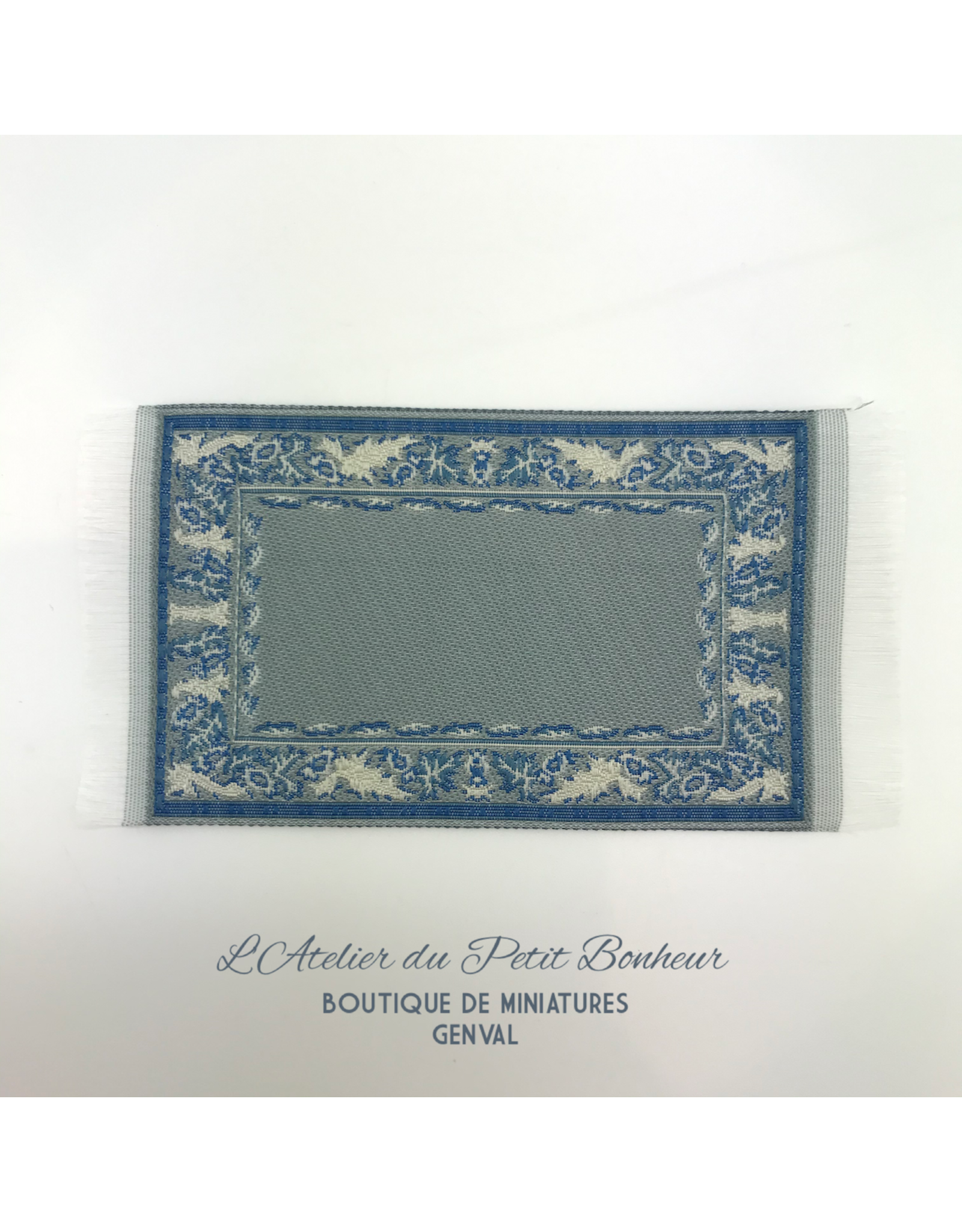Petit tapis bleu 5x8cm miniature 1:12